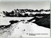 8896 Bergheim Flumserberg 1957 - Bergstation der Sesselbahn Maschgenkamm mit Alvierkette