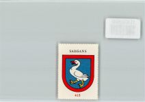 7320 Sargans - Vignette Wappen Kaffee Hag ca 1920-1940 Sargans