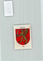 3953 Leuk Stadt Loèche-la-Ville - Vignette Wappen Kaffee Hag ca 1920-1940 Greif Schwert