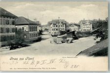 9230 Flawil 1902 Foto AK Obere Bahnhofstrasse Feldpost Schützen-Bataillon Nr. 7