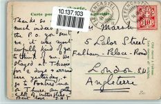 7450 Tiefencastel 1907 Gebrauchsspuren Teilansicht AK