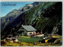 Göscheneralp Foto AK Gasthaus Dammagletscher Hüttenstempel Foto Geiger Postbus