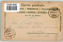 8330 Pfäffikon ZH 1901 Gebrauchsspuren Schulhaus Kirche Lithographie