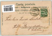 9200 Gossau SG 1899 Gebrauchsspuren Schutzengelkirche Hotel Ochsen Hotel Bahnhof Schloss Oberberg Lithographie