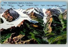 Eggen 1921 - Aletschgletscher Eggishorn Furka Route Vogelschau