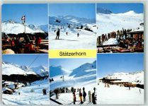 7075 Churwalden - Winter Skifahrer Bügellift Stätzerhorn Parpan Valbella