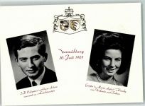 Vermählung Erbprinz Hans Adam mit Gräfin Marie Aglae Kinsky Wappen Adel Liechtenstein 1967