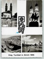 8000 Zürich 1955 - Eidg. Turnfest Ortsansichten 4-Bildaufnahme