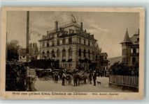 8703 Erlenbach ZH Gebrauchsspuren Hotel zum goldnen Kreuz Pferdekutsche