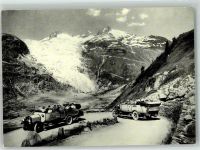 3999 Oberwald Foto AK Postbus Gletsch Rhonegletscher Galenstocj