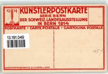3000 Bern Berne - Künstlerpostkarte Serie Bern der Schweiz. Landesausstellung 1914
