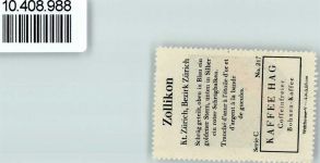 8702 Zollikon - Vignette Wappen Kaffee Hag ca 1920-1940 Stern