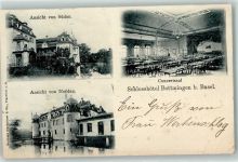 4103 Bottmingen 1900 - Schlosshotel Konzertsaal Ansicht Süden und Norden