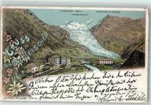 3999 Oberwald 1897 Gebrauchsspuren Lithographie Gallenstock Rhonegletscher Furkahorn u. Strasse Verlag Schlumpf Nr. 72