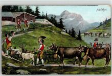 9533 Kirchberg SG 1907 Künstlerkarte Alpfahrt