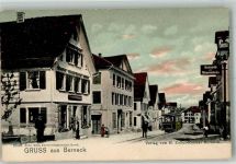 9442 Berneck Foto AK Straßenbahn Geschäft