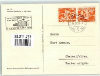 4127 Birsfelden Sonderstempel Station Waldhaus in der Hard Ausstellung 1950 Dampfschiff