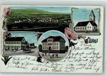 9545 Wängi 1909 BOAKC Handlung zur Brücke Lithographie