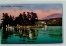 8805 Richterswil 1920 Gebrauchsspuren Insel Schönenwerd, Ruderboote mit Touristen