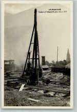 1904 Vernayaz Foto AK Eisenbahn Baustelle