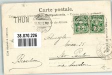 1902 Gebrauchsspuren Tracht Beruf Schweizer Bauern Bahnpost Zug 93 Nr. 15