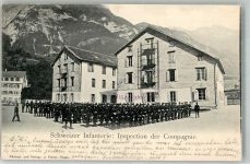 9104 Waldstatt 1904 Foto AK Kaserne Schweizer Infanterie Feldpost eidg. kriegs-Cossmissariat