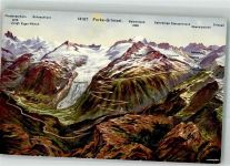 Furka Foto AK Rhongletscher Vogelschau