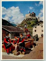 7550 Scuol Schuls - Schloss Tarasp Vulpera Heilbad Tracht