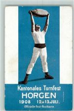 8810 Horgen 1908 Gebrauchsspuren Steinwerfer AK