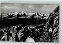 Pilatus Kulm - Pilatus-Bahn an der Eselwand mit Blick auf Berneralpen