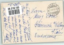 Basel Bâle Bundes - Bahnhof Straßenbahn Briefmarke bildeitig Bahnhof Schweiz 1913 Foto AK