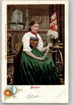 6000 Luzern Lucerne 1902 Foto AK Tracht Frau Spinnrad