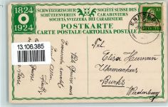 1924 - sign Hugentobler - Schweizer Schützenverein Carabiniers 1824-1924