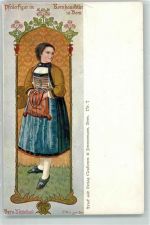 3000 Bern Berne - Trachtenmädchen Bern Mittelland Pfeilersfigur im Kornhauskeller