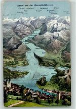 6375 Beckenried 1908 - Vogelschau Vierwaldstättersee