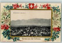 9450 Altstätten SG 1905 Prägedruck Passepartout Edelweiss Enzian Lithographie