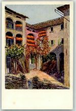 6616 Losone Künstlerkarte Cortile rustico sign. E Zuppinger