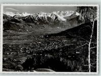 9472 Grabs - Blick vom Zollhaus gamserberg auf Grabs Buchs Vaduz und die Rhätikonkette