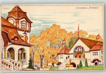 Bern Berne 1914 Künstlerkarte Landesausstellung Cerevisia und Festhalle sign. A.Tieche Offizielle Künstlerpostkarte No.5