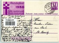 Mädchen mit Laterne sign. Hans Zaugg Für die Bekämpfung der Tuberkulose Bundesfeier Ganzsachen Schweiz 1936 Künstlerkarte