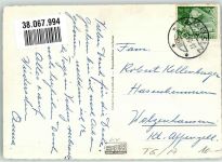 9320 Arbon 1950 Foto AK Kirche Fahrrad