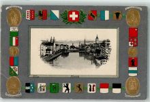 8000 Zürich Prägedruck Kantonwappen Tell- Winkelried- St. Jakob- u. National Denkmal