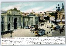 8000 Zürich - Bahnhofplatz, Denkmal, Straßenbahn