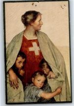 Helevita mit Kindern Bundesfeier Ganzsachen Schweiz Künstlerkarte