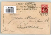 6300 Zug Zugo 1904 Prägedruck Fahne Wappen Lithographie