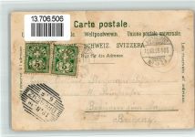 6340 Baar 1899 BOAKC Lithographie Ambulant 18.VIII.99 185 No. 23 Bahnhof Postkutsche