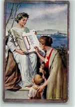 Entree de la Suisee dans la Ligue des Nations AK Helvetia 1920 Künstlerkarte