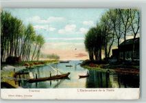 1400 Yverdon-les-Bains 1906 - Fischerboote auf Fluss
