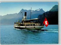 6440 Vierwaldstättersee - Urnersee mit Gitschen und Uriotstock Dampfschiff
