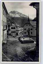 7554 Sent - Platzansicht, Brunnen